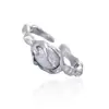 Anel Aberto Estilo Frio Design Simples de Nicho Moda Textura de Lata Luxo Leve High-end com Pedra Opperstone para Mulheres