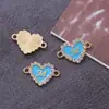 Moda europeia e americana anéis duplos joias com letras de diamante acessórios pingente de coração colorido acessórios para colar pulseira DIY