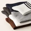 Meias de lã masculinas, espessadas e forradas com fleece para aquecimento no inverno, meias felpudas resistentes ao frio, meias masculinas de cachemir até a panturrilha, meias grossas