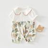 Traje de Escalada Hattie Lindo de Solapa Pequeña para Bebé Niña, Mameluco Moe Bao, Ropa Exterior de Algodón Puro, Mameluco Hattie, Estilo Nuevo
