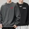 Sudadera para Hombre de 280g, Estilo Primavera y Otoño, Holgada y Versátil, Suéter Informal de Cuello Redondo a la Moda