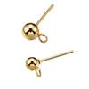 Aço Inoxidável Dourado Galvanizado Tigela Esférica Agulha com Argola Brincos de Pérola Redonda Argola de Solda Conserva Cor Brincos Acessórios para Brincos DIY