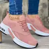 Zapatos Deportivos Casuales con Cordones para Mujer Estilo Europeo y Americano, Puntera Redonda, Tacón Bajo, Superficie de Malla, Modelos Nuevos, Venta al por Mayor, Tallas Grandes