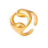 Anillo Cruzado Europeo y Americano Nuevo Estilo Tai Chi Pez Yin y Yang Acero de Titanio Chapado en Oro de 18k Anillo Abierto Joyería Versátil de Lujo Ligero para Mujeres