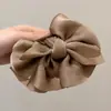 Presilha banana elegante com poá e laço plissado para mulheres, acessório de cabelo de alta qualidade para realçar o volume, presilha para rabo de cavalo