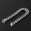Hip Hop Europeo y Americano Hebilla Lisa Acero Inoxidable Pulsera Cubana Chapado en Oro Real Encriptación Redonda Fresada Acero Titanio Pulsera para Hombre Joyería