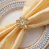 Anillo para Servilleta de Cristal de Alta Gama con Forma de Trébol de Cuatro Hojas, Lujo Ligero de Nicho, Elegante Decoración de Mesa para Hotel