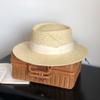 Celebridad de internet ins vacaciones de verano playa protección solar sombrero de paja británico retro sombrero plano de ala plana francés