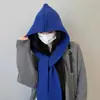 Balaclava Transfronteiriça Feminina Outono e Inverno Proteção Quente para Ouvidos Chapéu de Lã Lenço Japonês e Coreano Xale Integrado Chapéu de Tricô