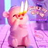 Tendencia de Tiktok Personalizado Creativo Doble Llama Cerdo Mascota Linda Inflable Encendedor de Llama Abierta Rosa Cuero Encendedor para Damas