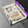 Caja de Almacenamiento de Cajón de Escritorio Retráctil Hogar Cocina Integrada Cubiertos Retráctiles Cubiertos Palillos Separación y Organización