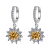 Pendientes Transfronterizos Europeos y Americanos de Moissanita Nueva Circonita de Color Moda de Nicho de Alta Gama Pendientes de Plata de Ley S925 para Mujer