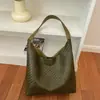 Patrón tejido de moda, gran capacidad, nueva colección otoño 2026, retro, simple, elegante, versátil bolso de hombro, bolsa tote y bolso cruzado
