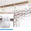 Cortina de Ducha Transparente 3D de Venta Caliente de Fábrica con Patrón de Seda de Cubo de Agua, Cortina Impermeable para Mampara de Baño, Tela para Ducha de Piedras