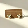 Nuevos Pendientes de Corazón de Cristal Lindos, Simples y Versátiles, Pendientes Dulces con Forma de Corazón Sin Perforación para Mujer