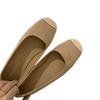 Zapatos planos elegantes de satén estilo francés con punta cuadrada y bloques de color para mujer, zapatos planos elegantes, cómodos mocasines slip-on