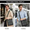 Bolsa de Ombro Masculina com Aba em Couro Genuíno Padrão Crocodilo Bolsa Transversal de Couro Bolsa Transversal de Couro de Vaca de Primeira Camada