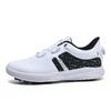 Zapatos de Golf para Hombre Cuero Impermeable Hebilla Giratoria Antideslizante Zapatos de Golf para Mujer Tenis de Exterior para Hombres y Mujeres