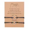 2 piezas/set Pulsera de Amistad para Pareja con Dijes Corazón de Amor Margarita Piedra Volcánica Pulseras Brazalete Para Mujeres Hombres Joyería de Deseos de Suerte