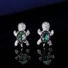 Venta en Vivo Transfronteriza Moda Pequeña Tortuga Incrustada Aretes de Zircón Colorido Collar Anillo Juego de Tres Piezas Primera Joyería