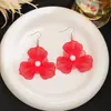 Pendientes de Perla con Flor Hueca en Color Pintura Europea y Americana, Lujo Ligero, Estilo Pastoral de Gama Alta, Pendientes Frescos y Dulces para Mujer
