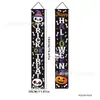 Exclusivo da Amazon: Banner de varanda Feliz Halloween com designs assustadores de abóbora e caveira para decoração de porta da frente, bandeira de banner pendurada