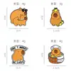 Broche Explosivo de Capibara Insignia de Metal de Dibujos Animados Lindos Insignia de Animal Capibara Colgante Decorativo para Mochila Infantil