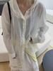 Design Estilo Coreano Solto Edição Grande Camisa Protetor Solar Feminina 2025 Primavera Novo Top com Capuz Plissado com Orelhas