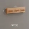 Perchero de Madera Maciza Nórdico para Colgar Abrigos Detrás de la Puerta, Gancho de Pared para Entrada sin Taladro, Una Fila de Ganchos de Madera Largos