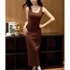 Artesanía de Alta Calidad Camiseta sin Mangas de Algodón Puro Vestido Largo 2026 Nuevo Estilo de Verano para Mujer, Ropa Interior Elegante, Longitud de Rodilla a Tobillo