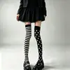 Calcetines JK de lunares y rayas, nicho de subcultura Y2K, calcetines hasta la rodilla góticos de moda para chicas calientes, calcetines adelgazantes para pantorrillas de mujer