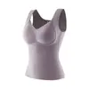 Chaleco cálido de almacenamiento de calor de grafeno para mujer con encaje, copa fija, otoño e invierno, top cálido engrosado de ajuste ceñido para mujer