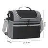 Bolsa de Almuerzo de Doble Capa Transfronteriza, Color Sólido, Bolsa Térmica Simple, Se Puede Llevar Cruzada o como Bolso de Mano, Bolsa Térmica Portátil para Lonchera, Gran Capacidad
