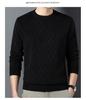 Suéter Grueso Cálido con Forro de Polar para Hombre 2026 Sudadera de Chenilla Jacquard Camisa Base para Hombre de Mediana Edad
