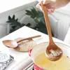 Espátula Pequeña de Madera de Acacia, Espátula de Madera para Sartén Antiadherente, Cuchara Sopera de Madera con Mango Largo, Cuchara Pequeña de Madera para Arroz, Juego de Espumadera para Fideos de Madera de Teca