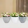 Maceta de florero de planta artificial transfronteriza, boca redonda, forma de diamante, hecha de material de melamina engrosada, maceta de plástico redonda para jardinería