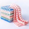 Paño de Cocina Engrosado Súper Absorbente Tira Flecada Rayada Pañuelo Hogareño Coral Fleece Toalla para Lavar Platos Tela Adhesiva para Verter sin Aceite