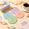 Porta-copos de Silicone Personalizado Tapete de Mesa Desenho Animado Espessado Almofada de Isolamento Térmico Tapete de Mesa Resistente a Altas Temperaturas Coaster Redondo de Borracha Macia Criativa Venda por Atacado