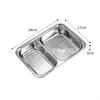 Plato para Comida Rápida de Acero Inoxidable 304 Engrosado Plato de Arroz Cuadrado con Compartimentos para Calentar para Comedor de Estudiantes Fiambrera Cuadrada de Gran Capacidad para Adultos