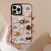 Funda de Teléfono Móvil Oso Manzana Linda 18 17Promax Textura de Cuero 15 Adecuada para Iphone13 Galletas Estéreo 11 Otoño