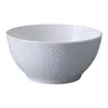 Louça Branca Pura Estilo Europeu Tigela Simples para Arroz Doméstico Exportação Tigela de Cerâmica Hotel Tigela de Sopa Gravada e Prato Peças Combinadas
