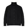 Cardigan de tricô com tranças estilo retrô americano na cor café para mulheres, coleção de outono, estética old-money, versátil, quente, de caimento solto, peça de outer wear na moda