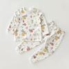 Conjunto de Ropa de Otoño para Bebé, Ropa Exterior Base de Algodón Puro para Niños para Todas las Estaciones, Pijamas Suaves Sin Costuras para Niños y Niñas