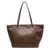 Bolsa feminina tote bag grande capacidade cor sólida retrô versátil 2023 nova bolsa de ombro alto senso de classe bolsa para o dia a dia
