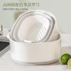 Cesta de Drenaje de Doble Capa para Cocina Casera, Bandeja Multifuncional para Frutas para Sala de Estar, Palangana para Lavar Frutas de Plástico Engrosado