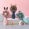 Novo Ventilador de Mão Mini Desenho Animado Portátil Carregamento USB Pequeno Ventilador Elétrico de Mesa Presente Logo Personalizado