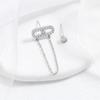Pendientes de cadena de lujo ligeros de estilo europeo y americano transfronterizo RAKOL, pendientes de clip de papel con incrustaciones de circonitas de moda sencilla para mujer, pendientes de mujer