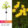 Lâmpada Solar LED Camélia Simulada Flor de Pessegueiro Luminária de Chão Pátio Externo Casa Gramado Decorativo Lâmpada Luz Forte