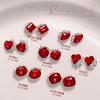 Decorações de Nail Art Vintage Vermelho Bordeaux com Strass Empilhados, Cristal Brilhante Ano Novo Liga Vermelha Decorações de Unhas com Strass Empilhados Atacado