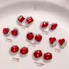 Acessórios de Pedraria para Nail Art, Diamantes Empilhados Vermelho Bordô Deslumbrantes, Decorações de Unha Super Brilhantes, Produtos Acabados de Inverno, Vermelho de Ano Novo